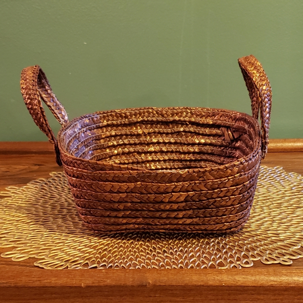 Dark Brown Basket with Handles